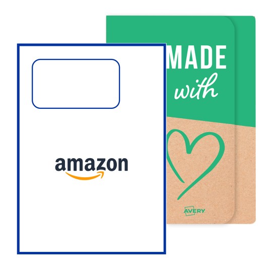 Etiquette vierge intégrée Avery, 110 x 45mm rectangulaire - Etiquettes intégrées format Amazon 110x45 mm 