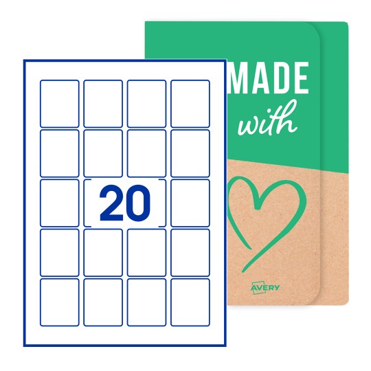 Etiquettes vierges 41x50mm - Etiquettes rectangles vierges 41x50 mm en planche A4 