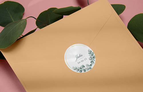 Etiquette naissance pour décorer une enveloppe
