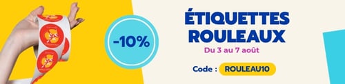 -10% étiquettes en rouleaux