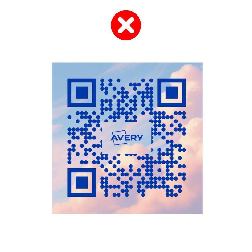 ERREUR : le QR code est sur un motif