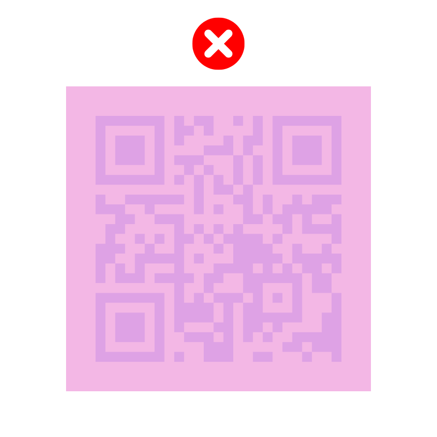 ERREUR : le QR code se confond avec l'arrière-plan