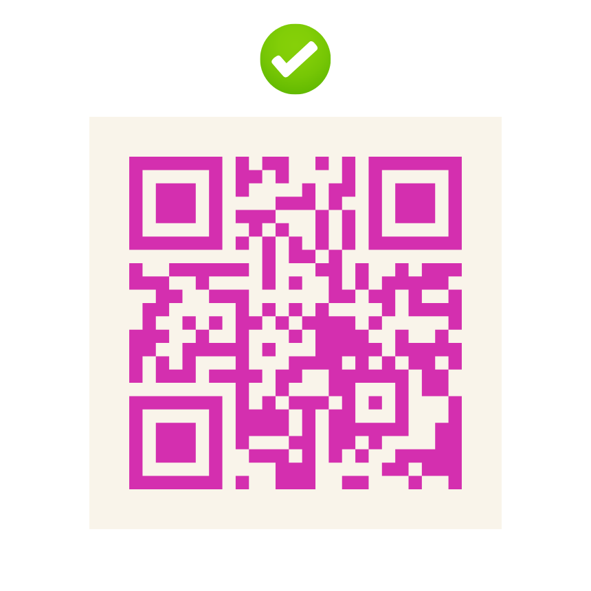VALIDE : le QR code a un arrière-plan blanc