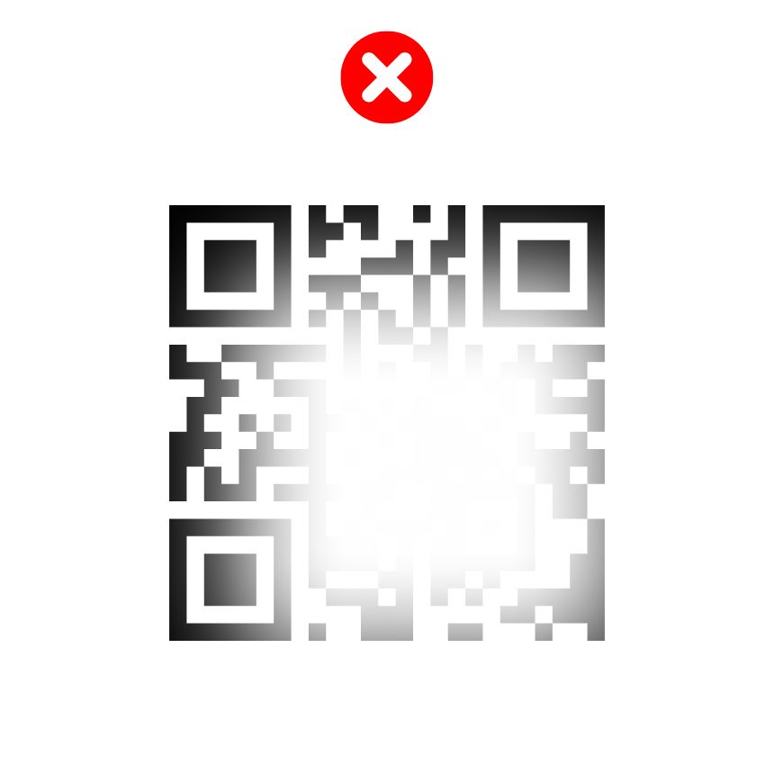 ERREUR : un reflet est présent sur le QR code