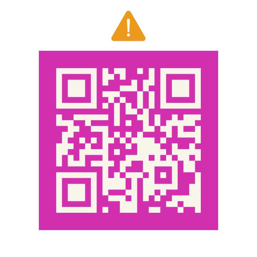 ATTENTION : le QR code est en blanc sur une couleur vive