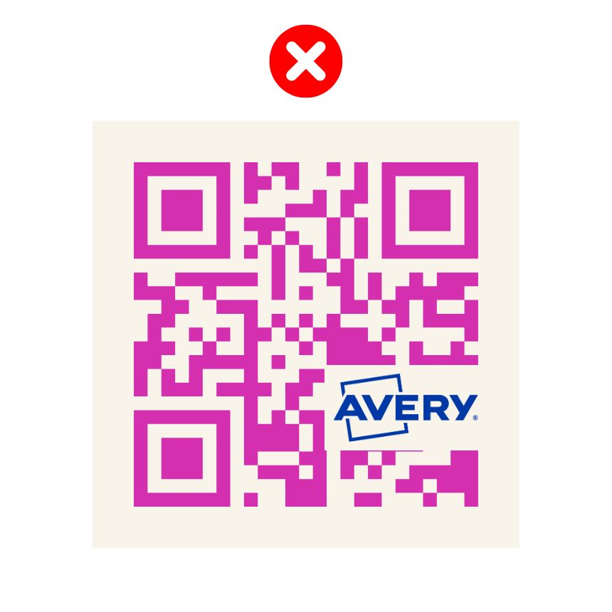 ERREUR : le logo recouvre les éléments clés du QR code