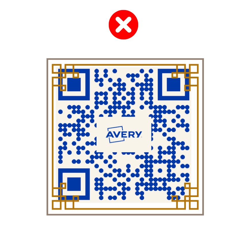 ERREUR : le cadre décoratif recouvre une partie du QR code