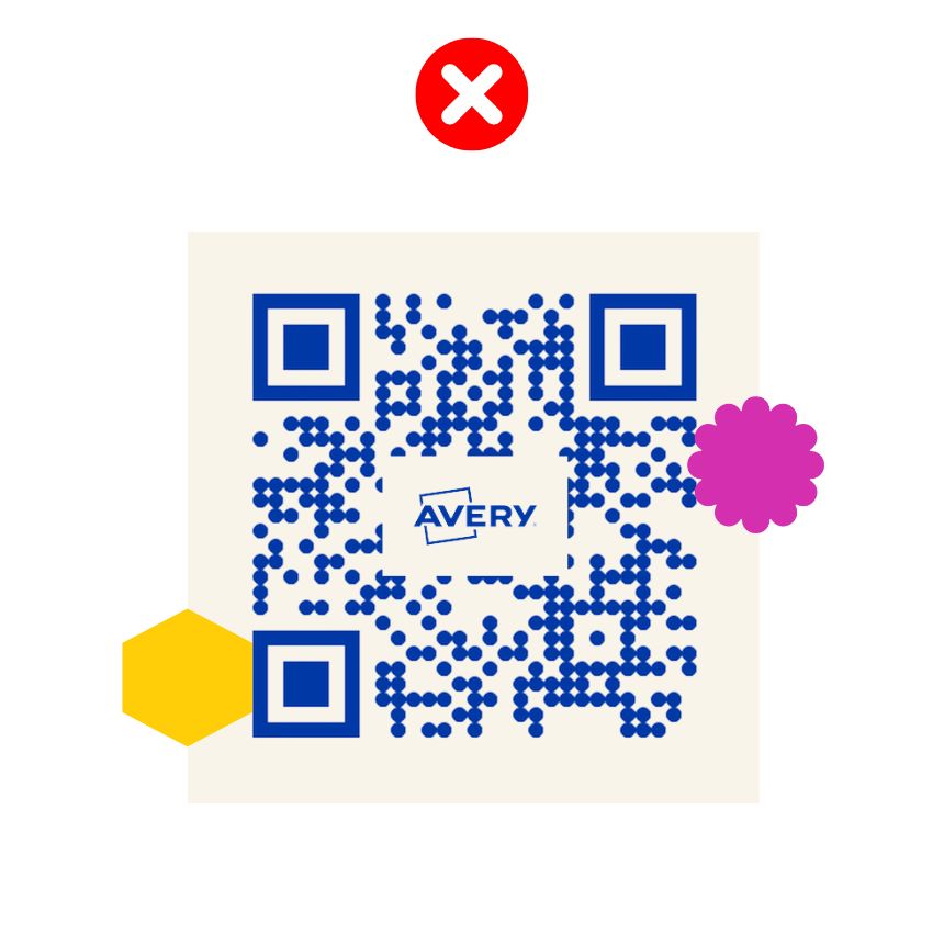 ERREUR : les motifs décoratifs touchent le QR code