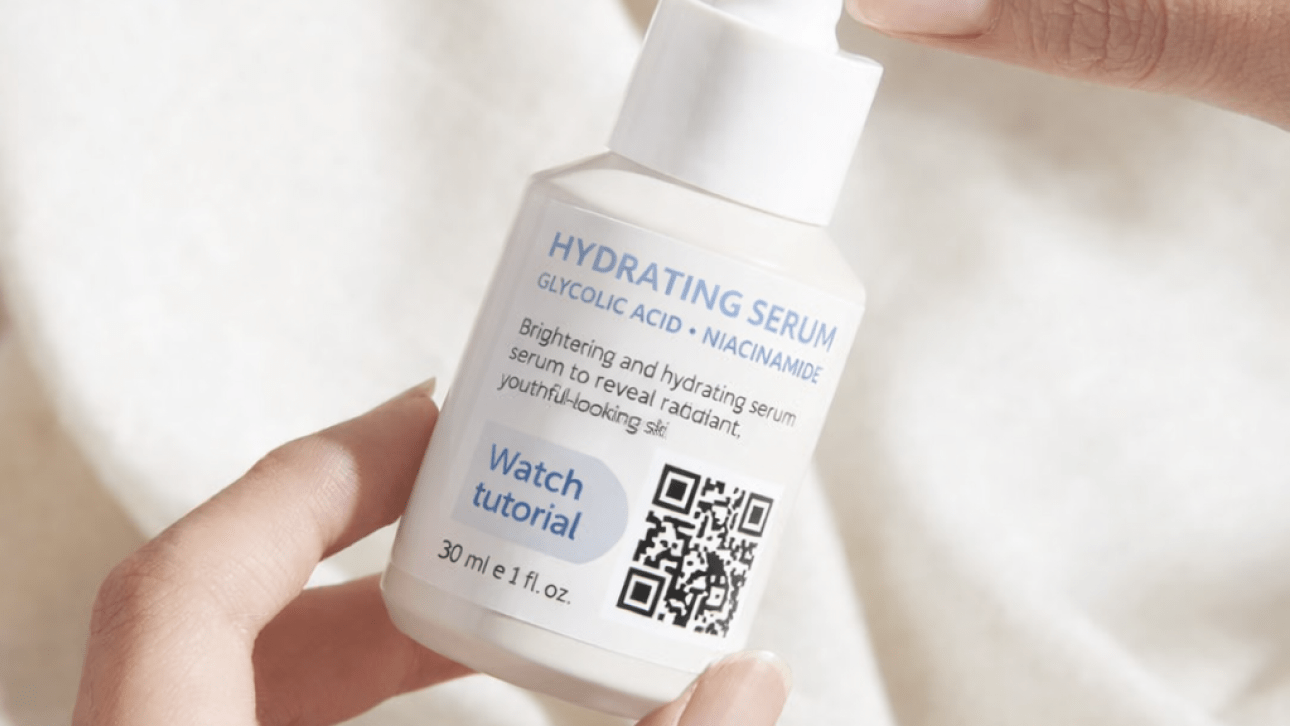 QR code étiquette produit cosmétique