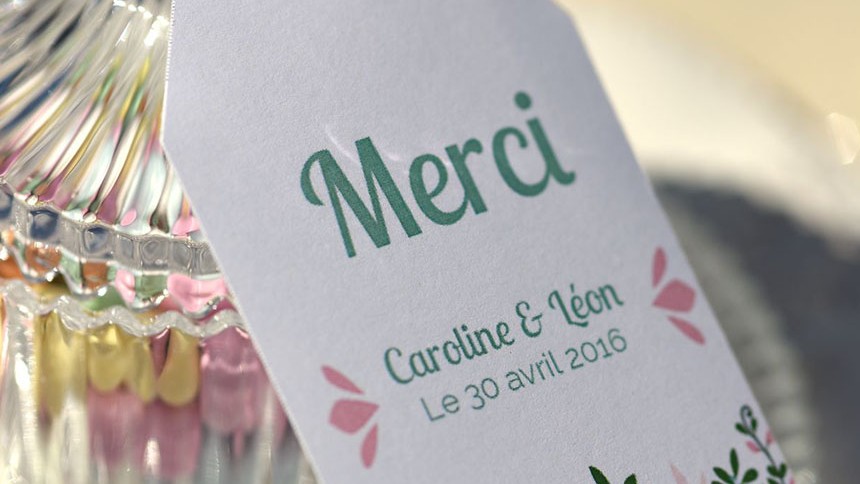 carte remerciement mariage