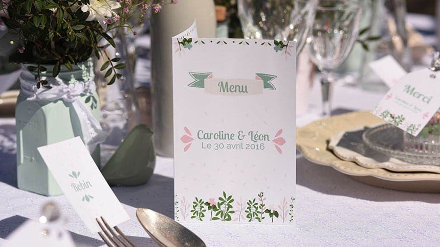 menu personnalisé