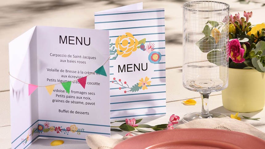 menus imprimables
