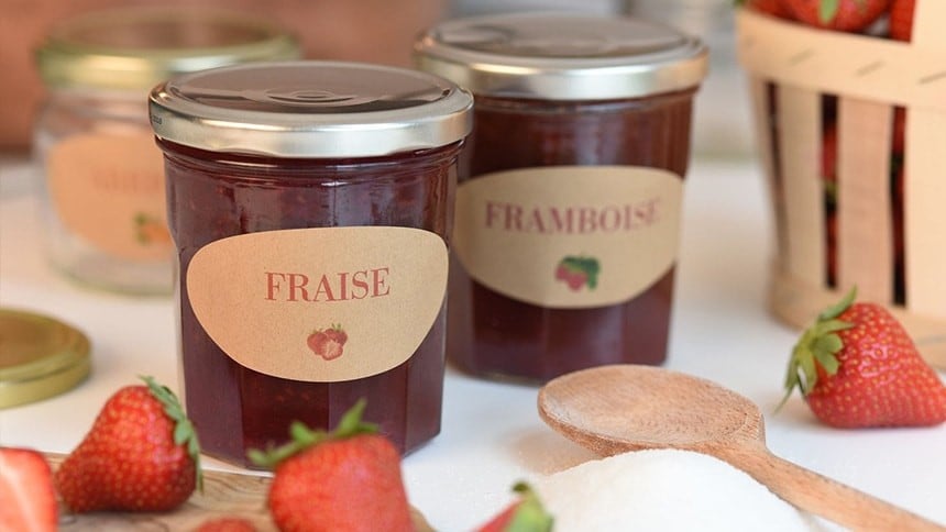 etiquettes ovales kraft confiture