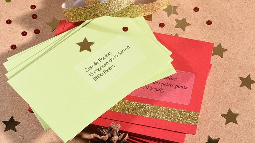 enveloppes etiquettes transparentes