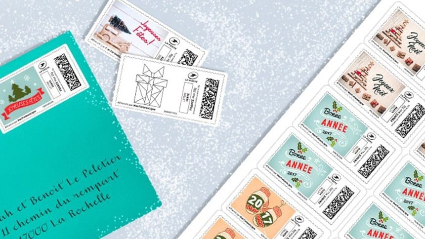 etiquettes timbres voeux