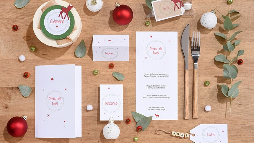 idee noel menu marque place