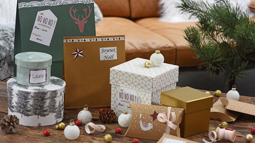 etiquettes cadeaux noel