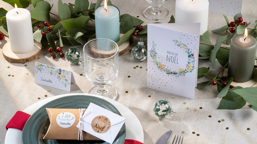 centre table noel bougies