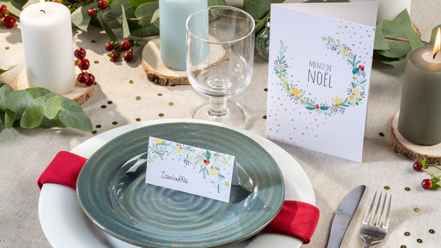 table noel assiettes couleur