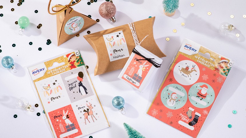 étiquettes cadeaux noel autocollantes