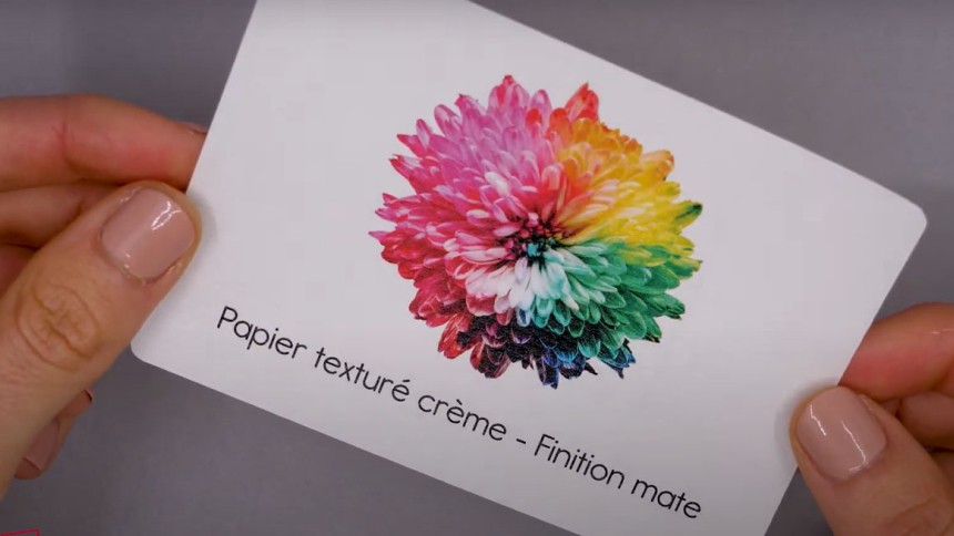 étiquette matière papier crème texturé