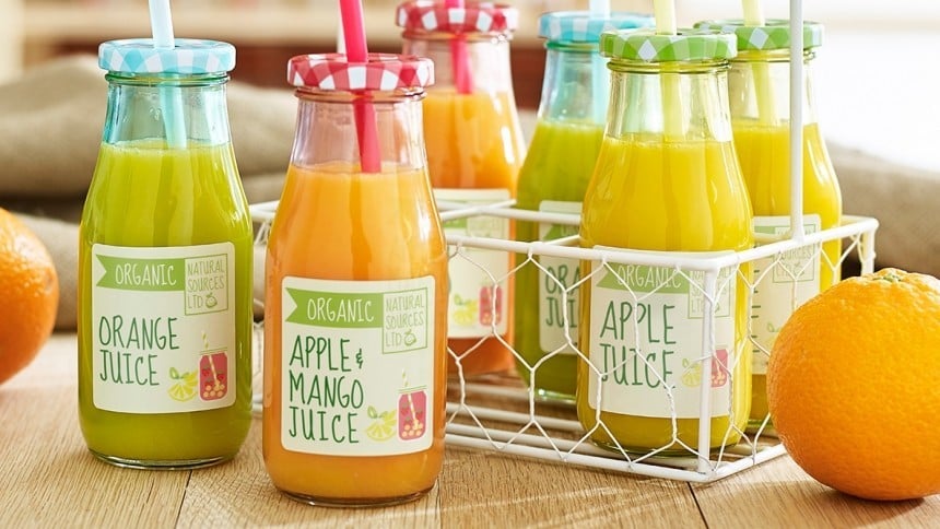 étiquette jus de fruit écriture manuscrite