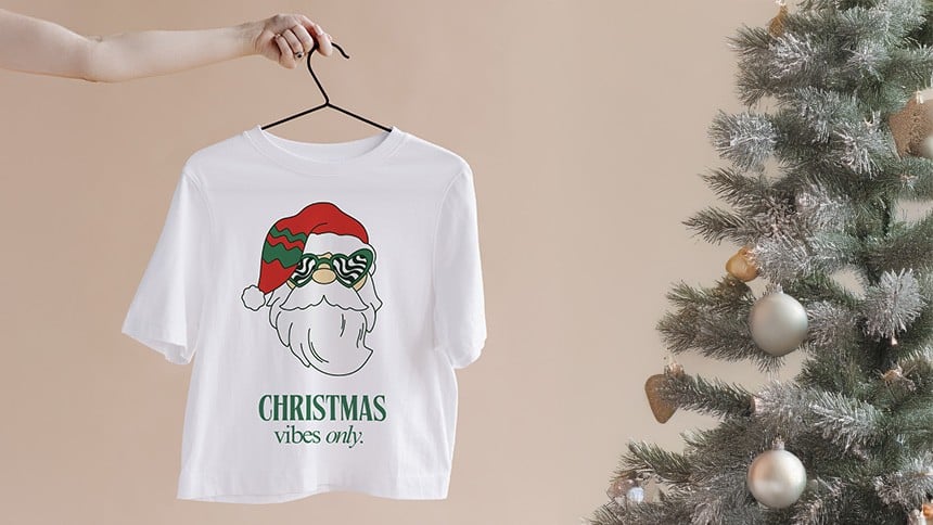 t-shirt de Noël créé avec du papier transfert textile thermocollant
