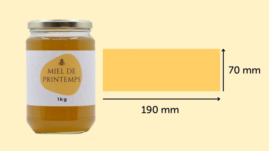 Etiquette pot de miel 1kg 190x70mm Etiquette pot de miel 1kg 190x70mm