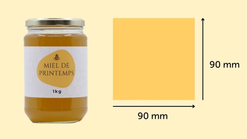 Etiquette pot de miel 1kg 90x90 Etiquette pot de miel 1kg 90x90