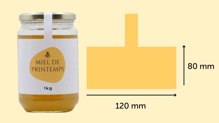 Etiquette pot de miel 1kg scellage rectangle 120x80mm Etiquette pot de miel 1kg scellage rectangle 120x80mm