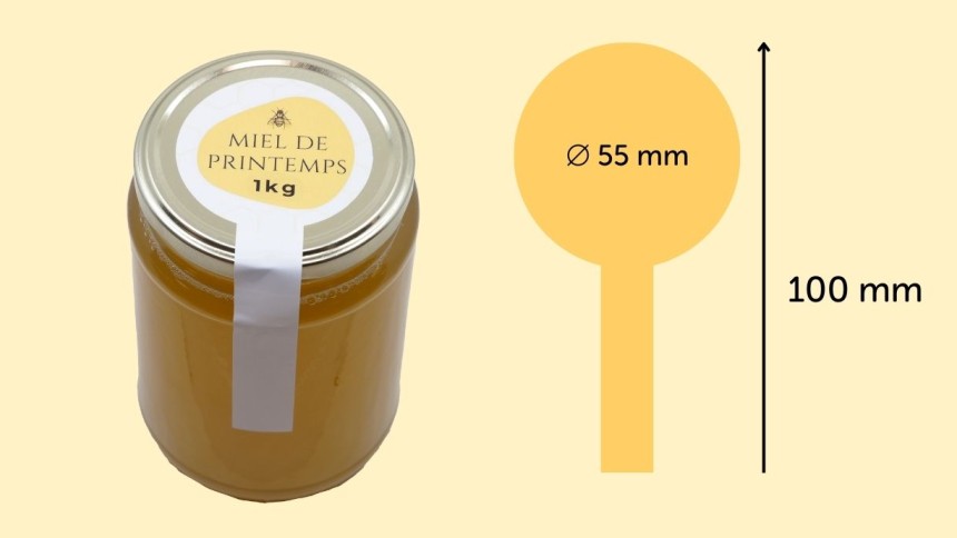 Etiquette pot de miel 1kg 55 x 100mm Etiquette pot de miel 1kg 55 x 100mm