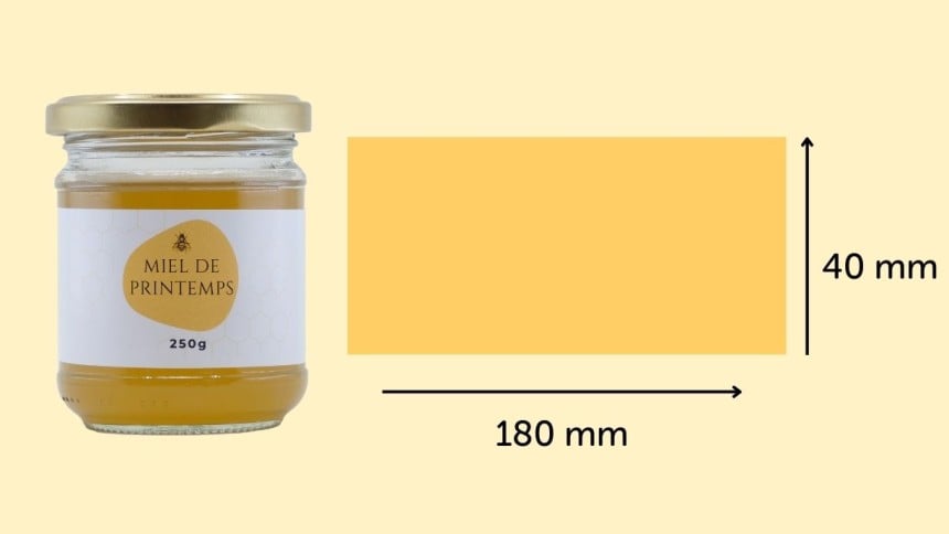 Etiquette miel 180x40mm pour pot de 250g Etiquette miel 180x40mm pour pot de 250g