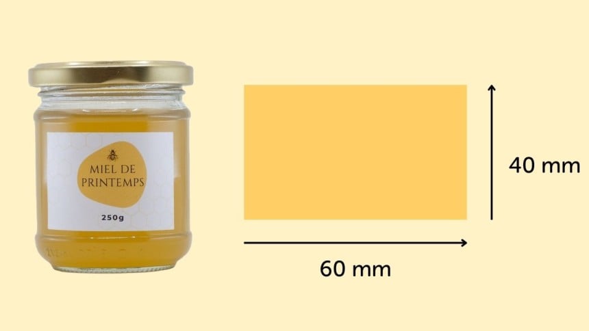 Etiquette 60x40mm pour pot de miel 250g Etiquette 60x40mm pour pot de miel 250g