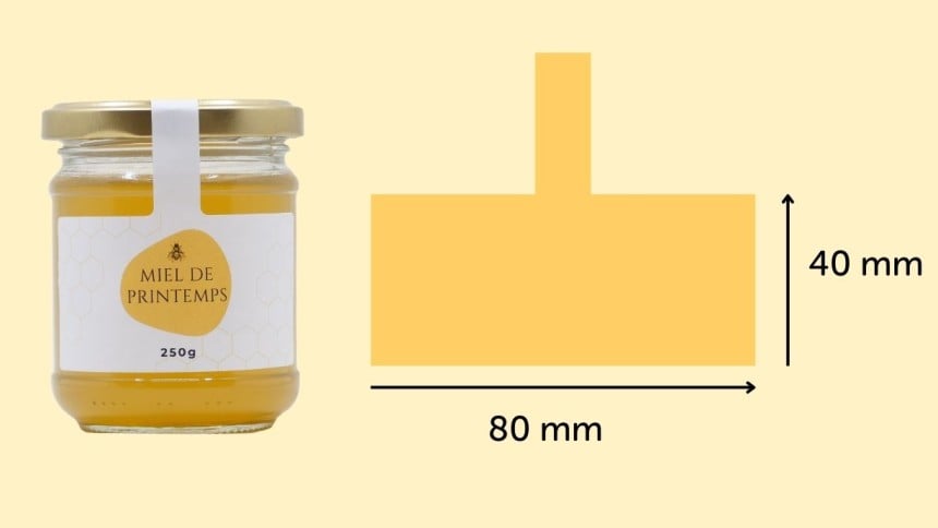 Etiquette pot de miel scellage rectangle 80 x 40 mm Etiquette pot de miel scellage rectangle 80 x 40 mm