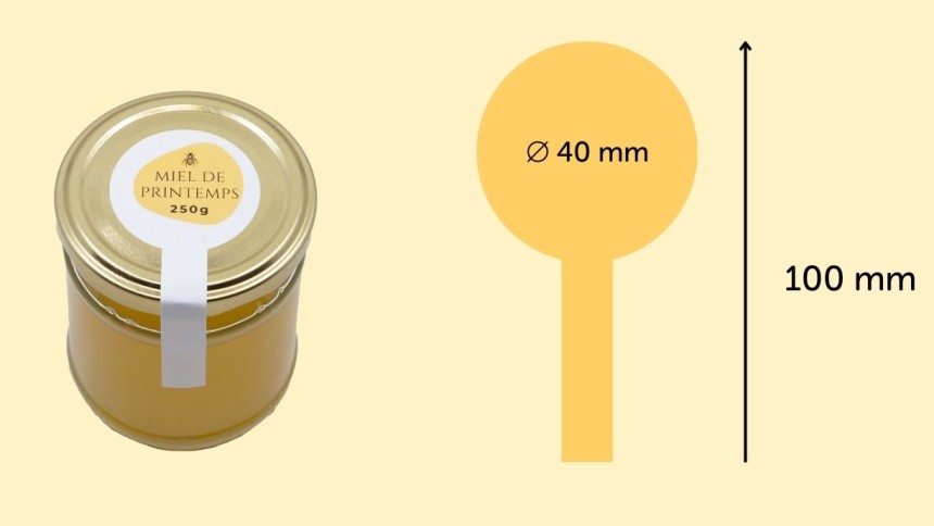 Etiquette bande de scellage 40x100mm pour pot de miel 250g Etiquette bande de scellage 40x100mm pour pot de miel 250g
