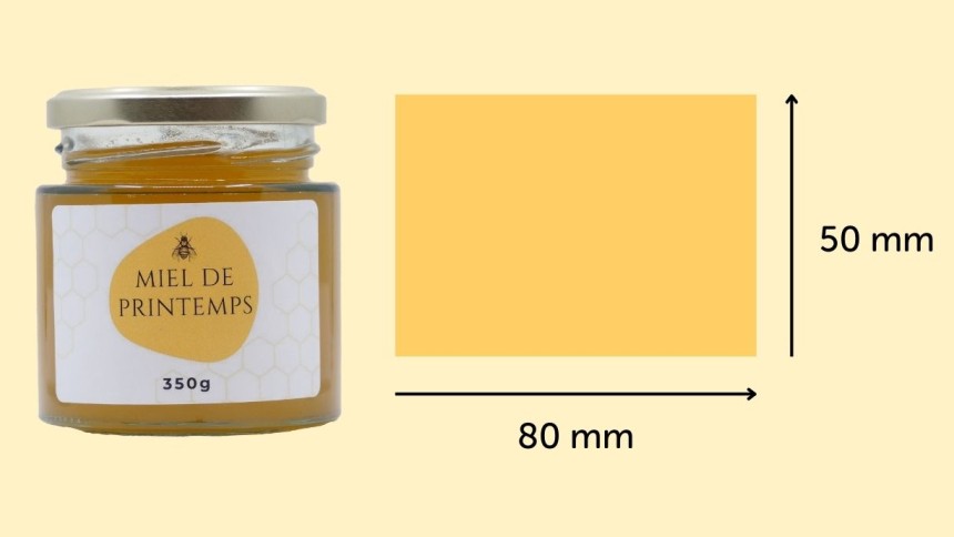 Etiquette pot de miel 350g de 80 x 50 mm Etiquette pot de miel 350g de 80 x 50 mm