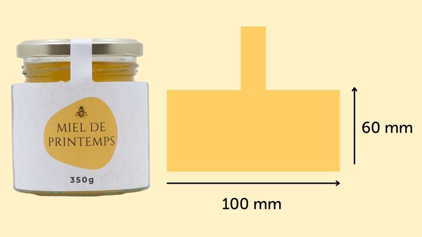 Etiquette miel bande de scellage rectangle 100 x 60mm Etiquette miel bande de scellage rectangle 100 x 60mm