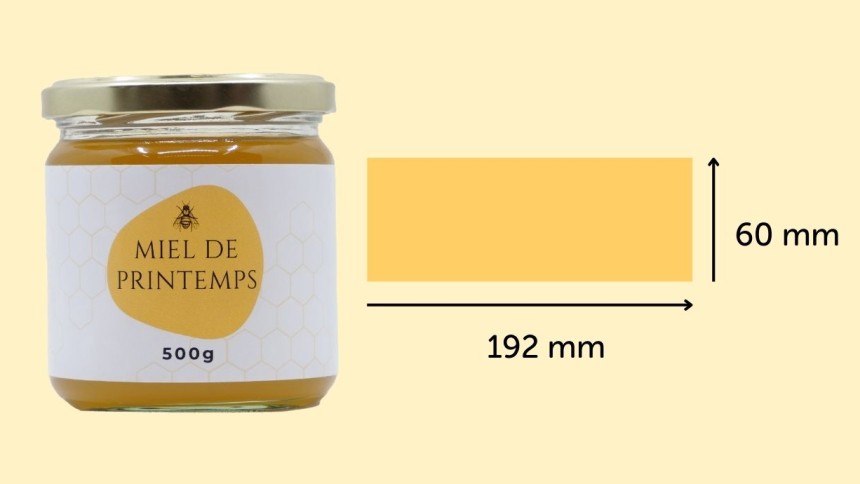 Etiquette miel 500g de 192x60mm Etiquette miel 500g de 192x60mm