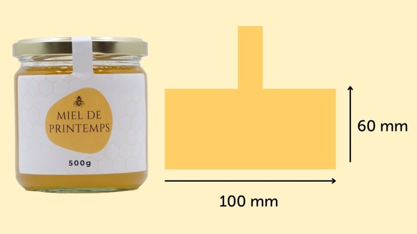 Etiquette miel bande de scellage rectangle 100x60mm Etiquette miel bande de scellage rectangle 100x60mm