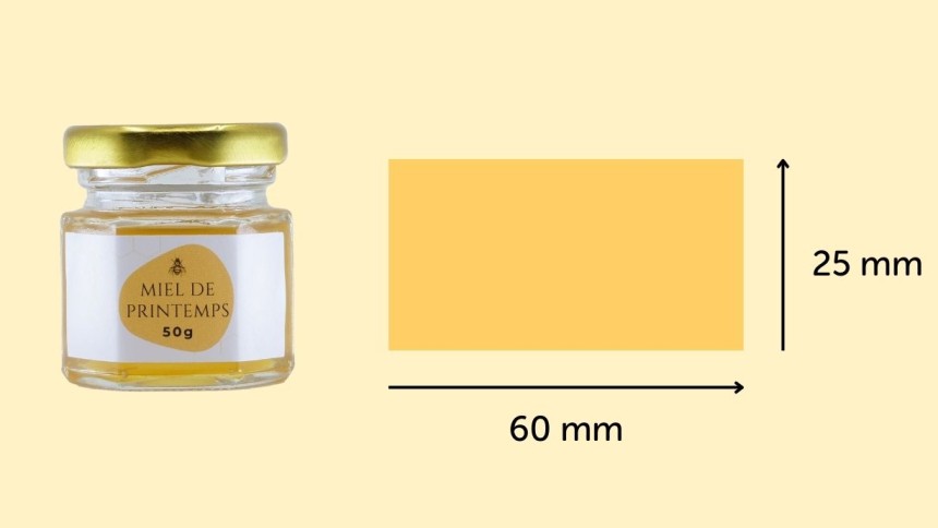 étiquette 60x25mm pour pot de miel 50g étiquette 60x25mm pour pot de miel 50g