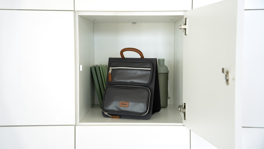 pochette de bureau nomade dans un casier