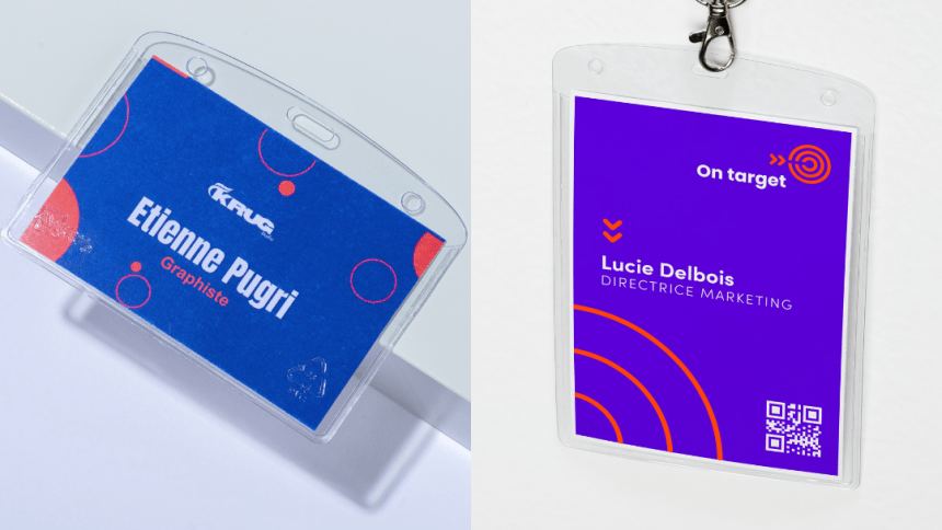 2 formats de porte-badge vertical ou horizontal