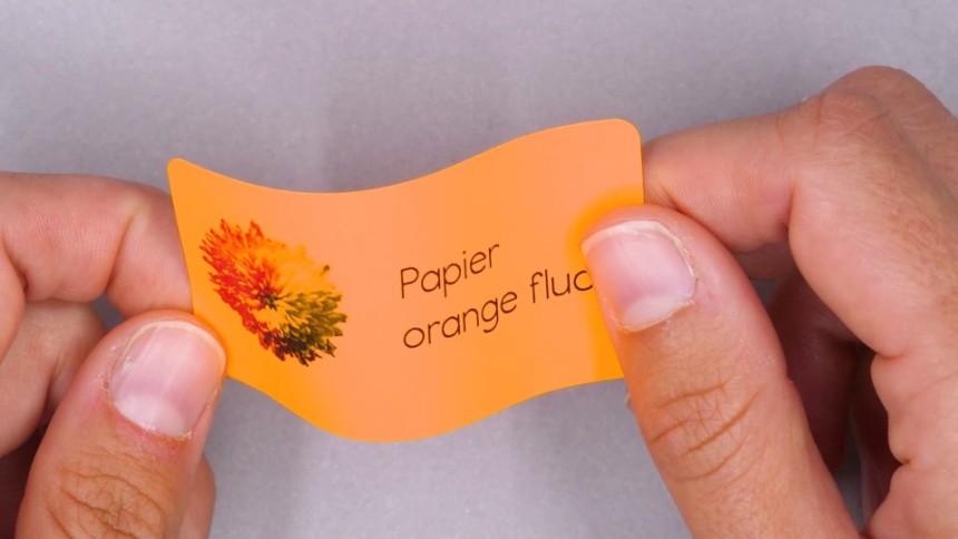 25 étiquettes inscriptibles en orange fluo I Format A4 I