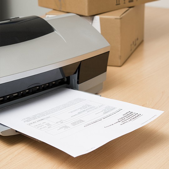 impression d'un document avec une étiquette intégrée