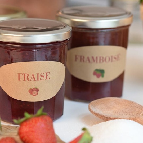 etiquettes ovales kraft confiture