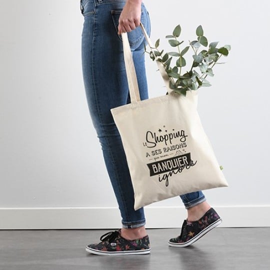 transfert textile tote bag shopping