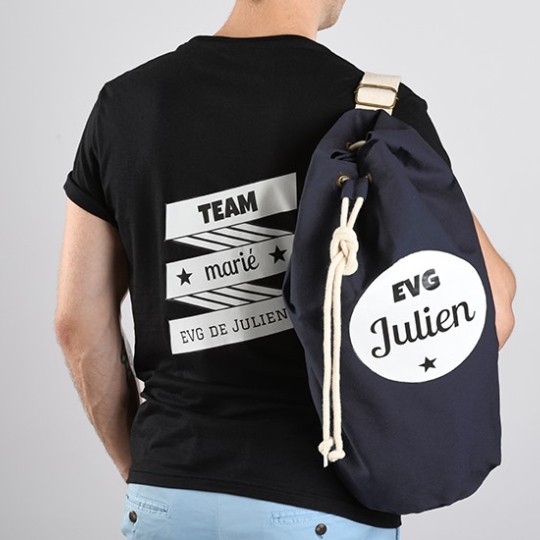 t shirt et sac foncés personnalisés