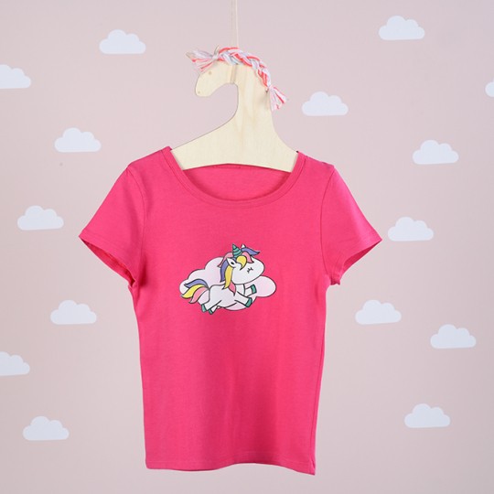 t shirt licorne rose personnalisé