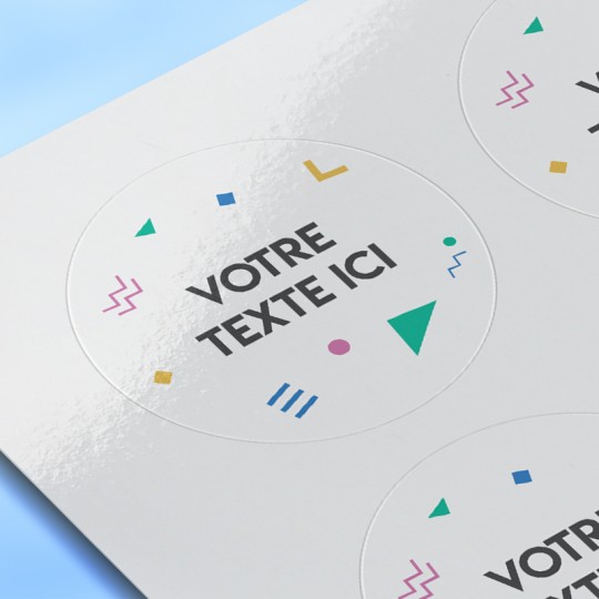 étiquette plastifiée