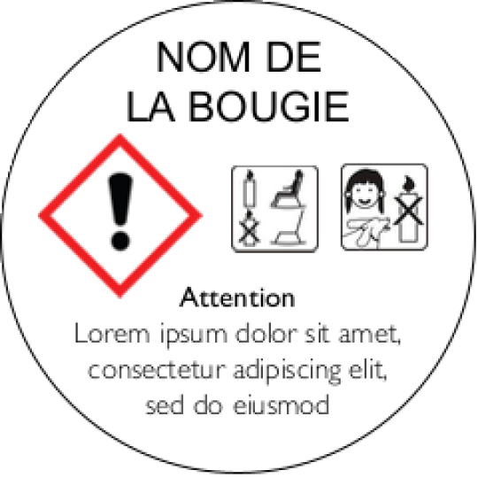 etiquette bougie clp